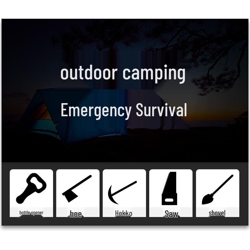 Compact Military Folding Shovel: Multi-functional Outdoor Spade, Pickaxe, Portable for Camping, Fishing, and Vehicle Use