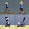 Super Saiyan Shadow Gk Future Warrior Pvc Figure Of Arm-broken Gohan Vs Android 18 Boxed Collectible
