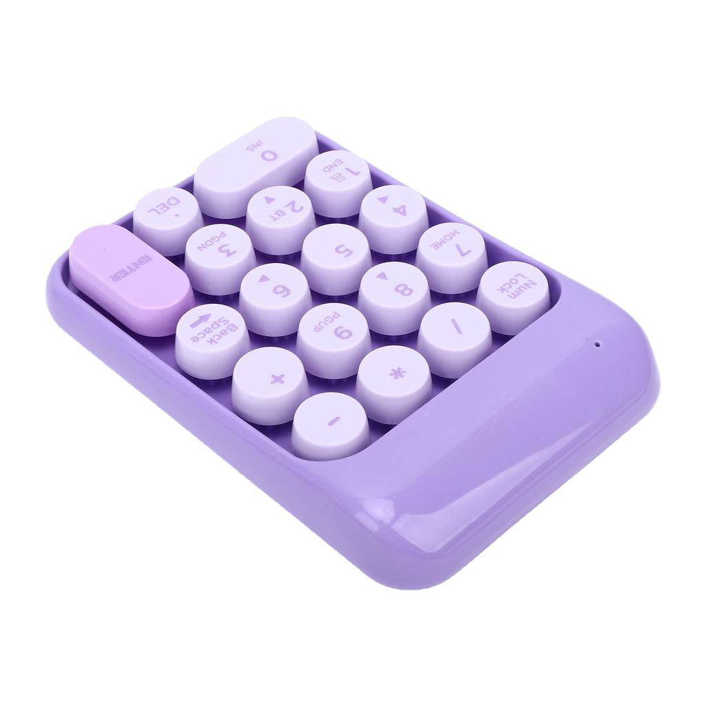 Wireless Number Pad 18 Key 2.4G Numeric Keypad Financial Accounting Numpad Keyboard for Home Business Work Purple