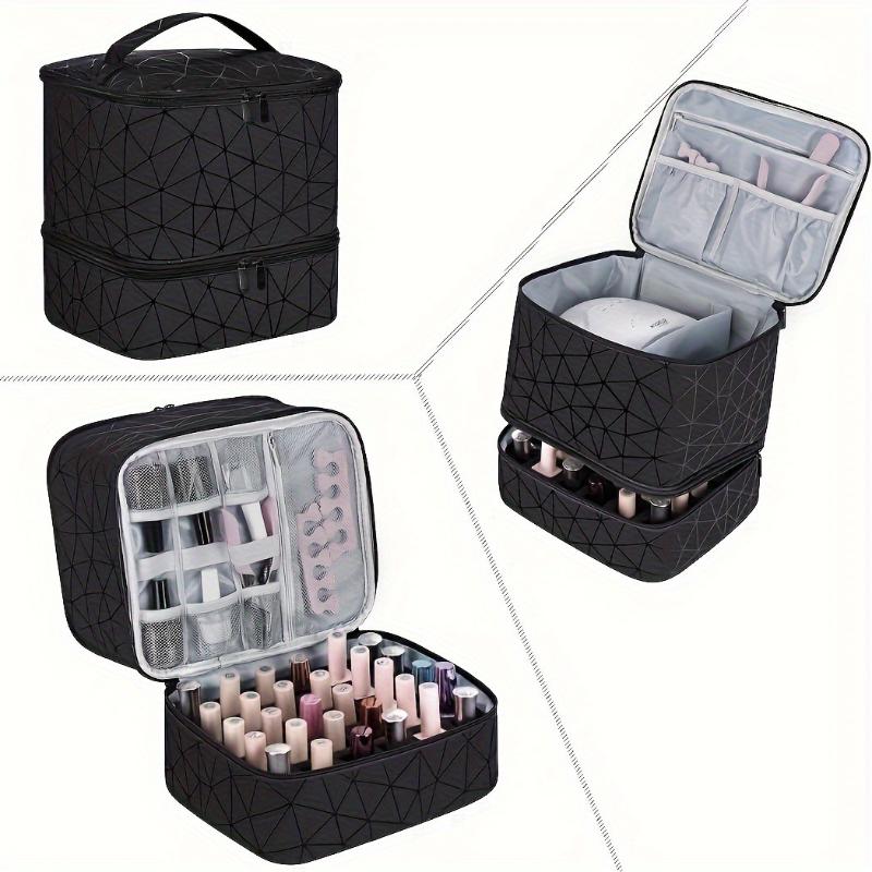 Large-capacity cosmetic bag PVC portable female bag nail polish storage bag