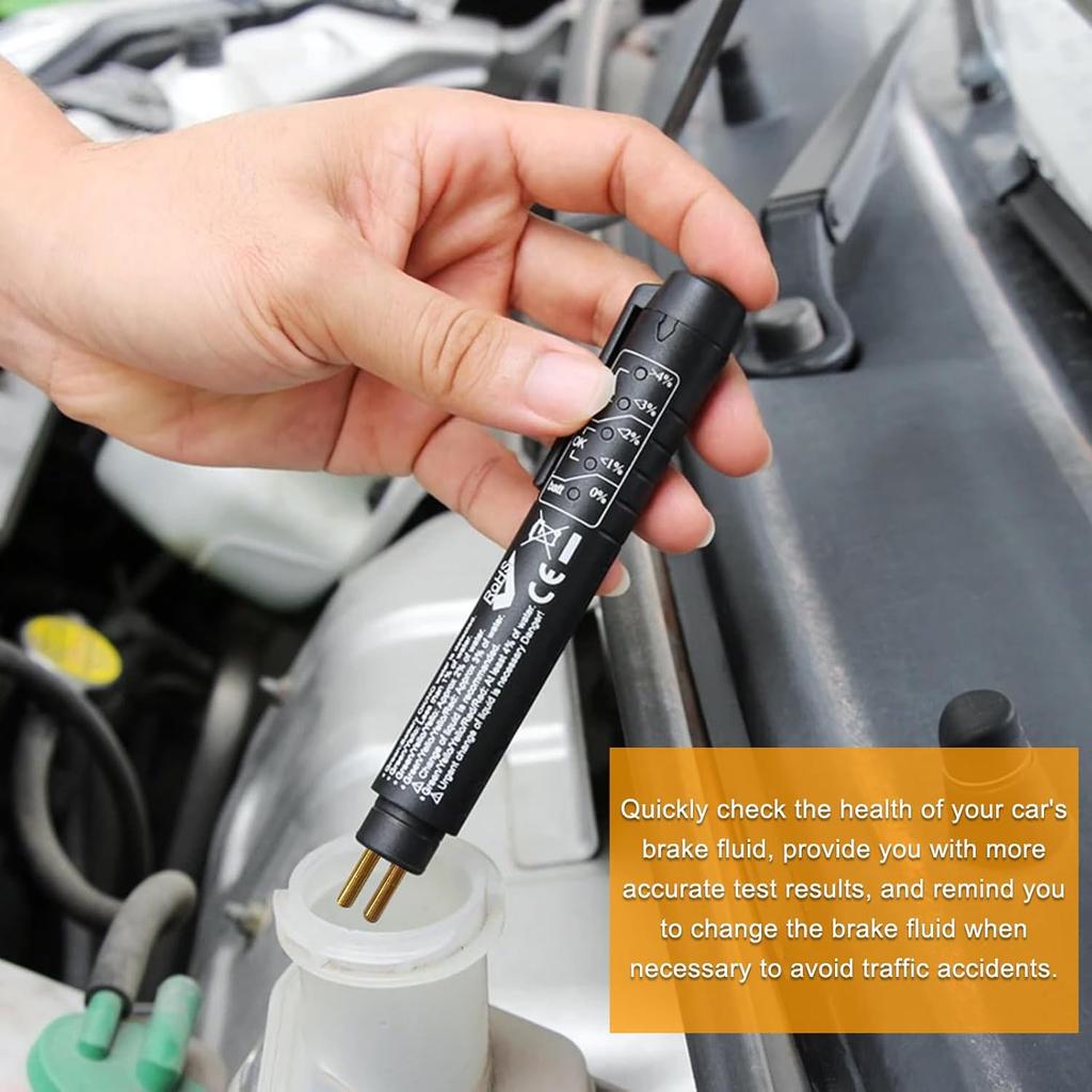 Brake Fluid Liquid Tester Pen with 5 LED Indicators, DOT 3 DOT 4 DOT 5.1 Brake Fluid Liquid Tester Pen, Auto Brake Diagnostic Testing Tool Analyzer,