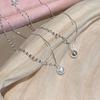 Korean Version Double-layer Lip Chain Round Bead Necklace for Women's Fashion, Extremely Simple Style, Niche High-end Neck Chain, Collarbone Chain