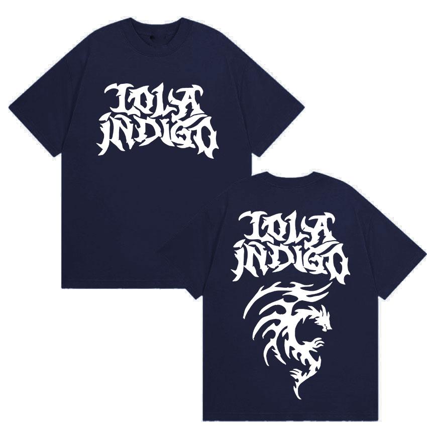 

Singer Lola Tour Indigo Double Sided Print T Shirts Unisex Women Clothing High Quality Fashion T-shirt Summer Oversized Cotton Tees S
