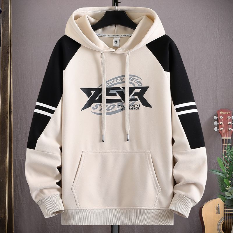 

Осень-зима Мужская толстовка Мода Harajuku Streetwear Толстовка Повседневная мужская одежда Длинные рукава Графические толстовки Мужские M бежевый
