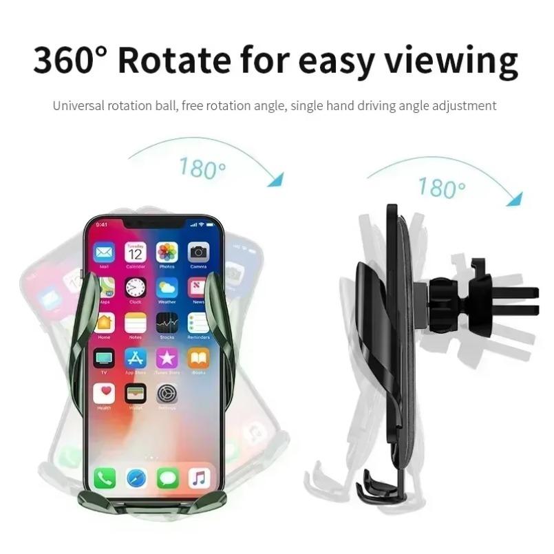 Universal Car Phone Holder Portable GPS Stand 360° Swivel Air Outlet Phone Holder Clamp For iPhone 16 15 14 13 12 Samsung Xiaomi