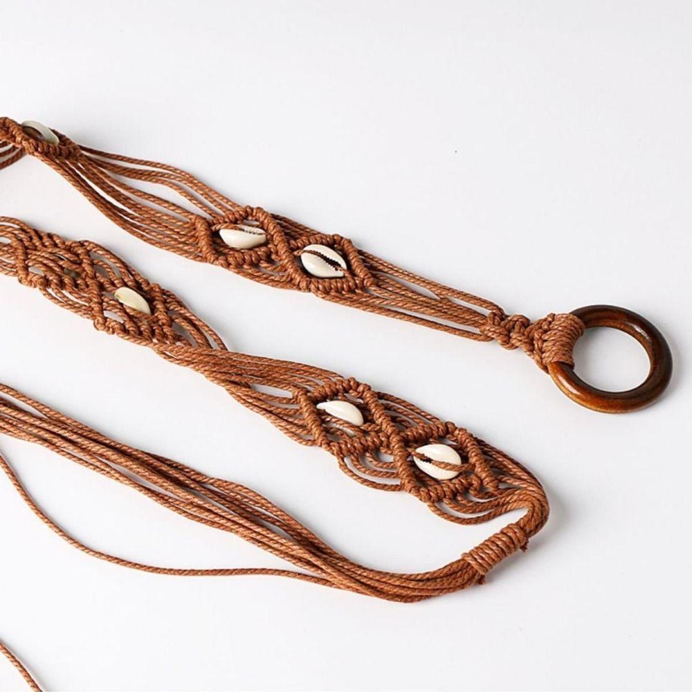 Bohemia Braided Waist Chain Versatile Lace-up Waist Belt Retro Tie Waist Rope  Women's Fashion