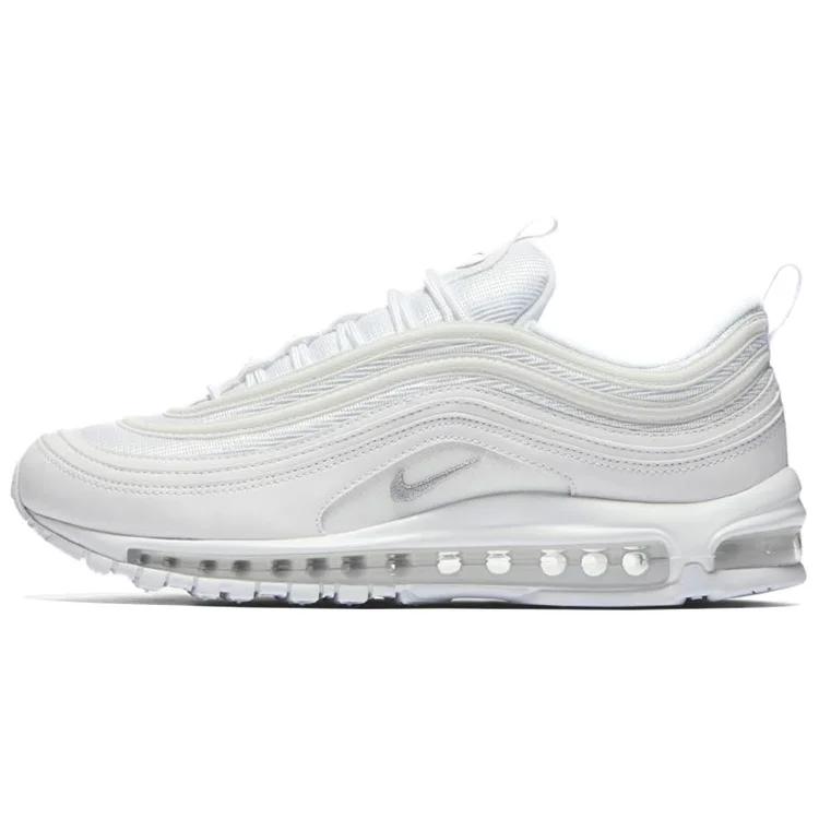 Nike Air Max 97 'Triple White' (Unisex) Weiße / Wolf Grey-Schwarz Laufschuhe 921826 101