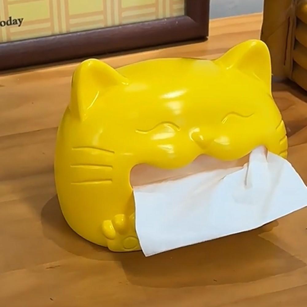 Model Toy Cat Tissue Box Collectible Animal Napkin Holder Napkin Storage Box  Birthday Gift