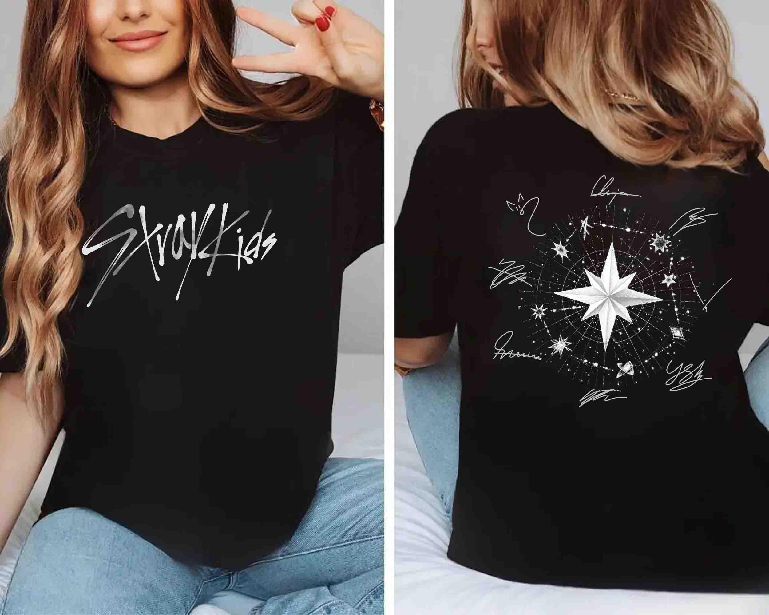 2026 Stray Kids 8. Jubiläum T-Shirt Herren Damen Sommer 100% Baumwolle Kleidung Mode Hohe Qualität Kurzarm Oberteil Streetwear S brown