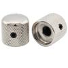Musiclily Pro Steel Knurled Dome Knobs with Side Indicator for Electric Guitars and Nickel of 1/4" Threads, Metric/Inch Dots, Basses, (Set 2)