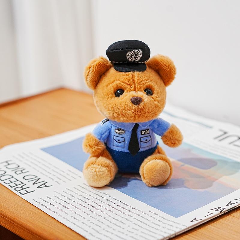 

Police Fire Bear Bunny Doll Iron Horse Doll Plush Toy Traffic Police Pendant Teddy Bear Cute Police Bear