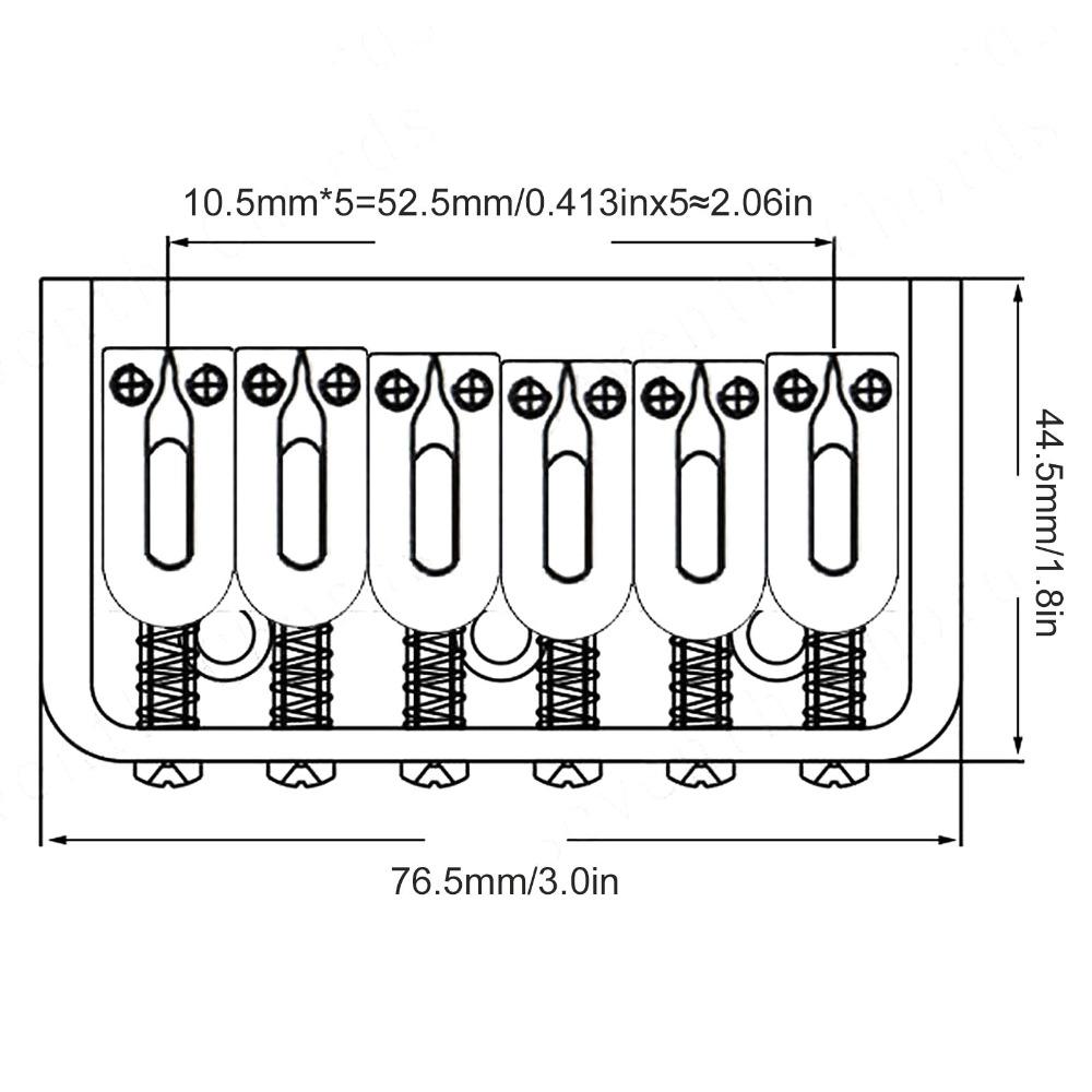 76mm Hardtail Guitar Bridge U Shaped String Spacing Electric Guitar Bridge  Electric Guitar