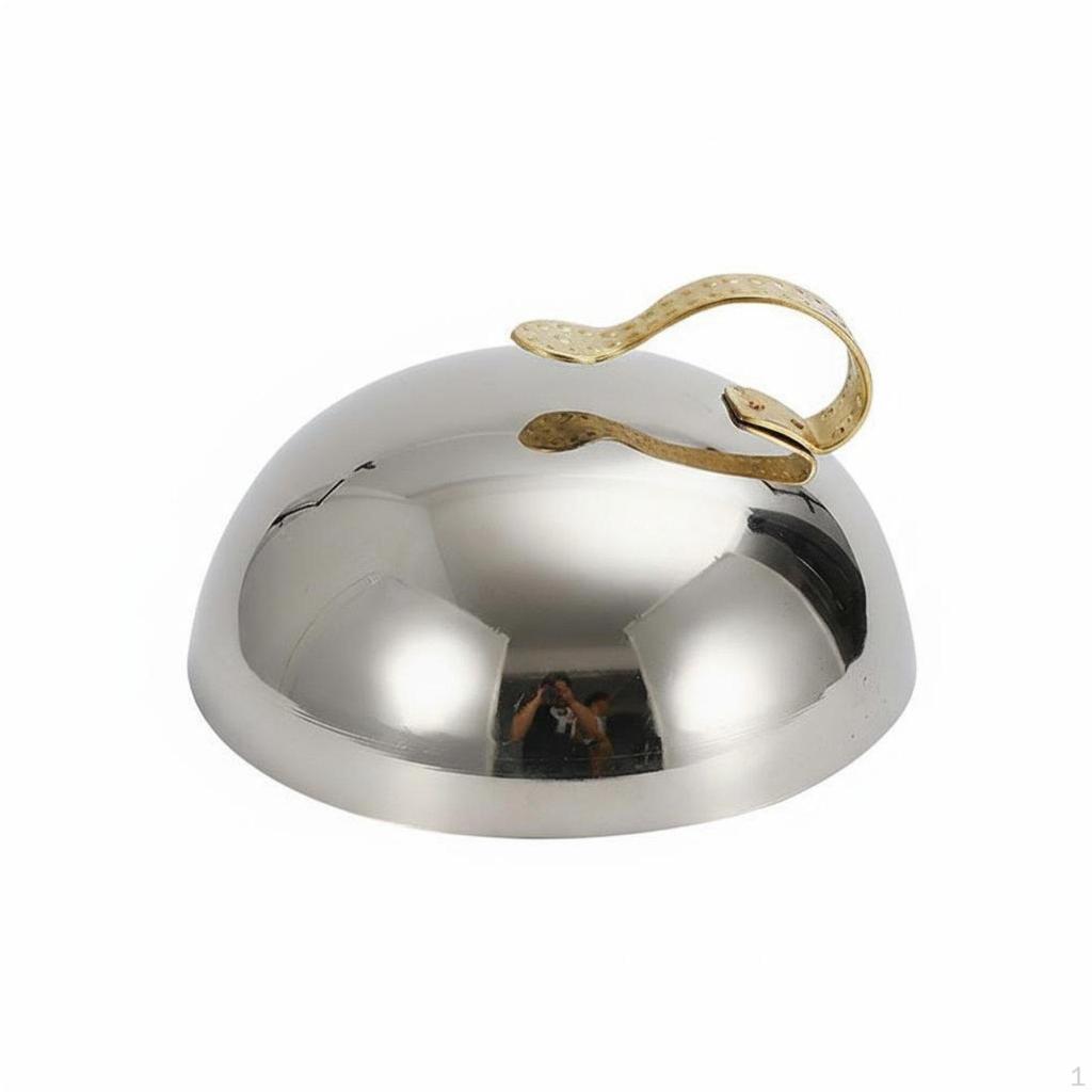 Teppanyaki Grill Lid Japanese Style Hammered Dome Cover HeatResistant Handle Stainless Steel Food