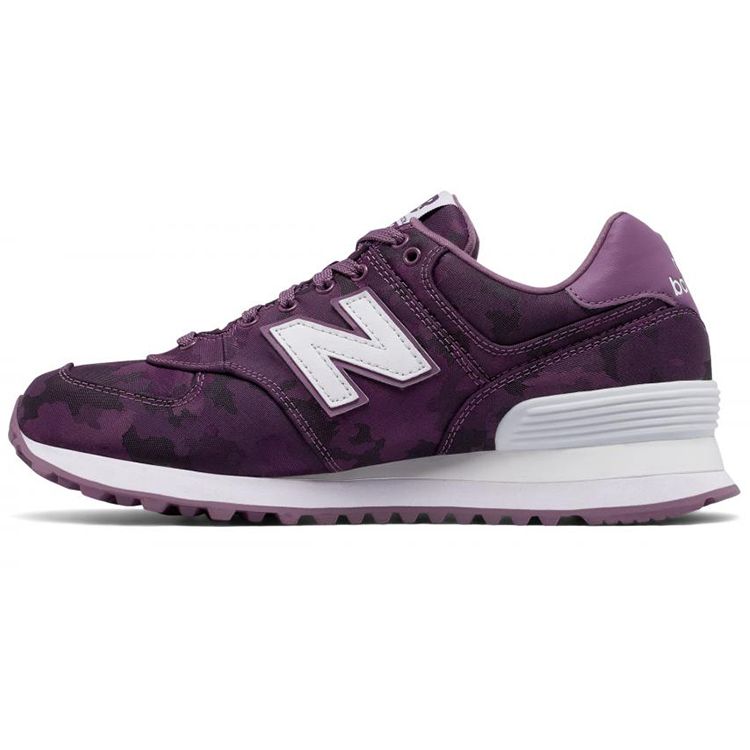 

New Balance Nb 574 Камуфляжная ткань Синтетическая кожа Низкий верх Беговые кроссовки Женские кроссовки Камуфляжно-фиолетовые WL574MWA 36