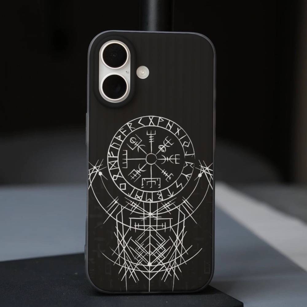 V-Viking Logo V-Vegvisir Luxury Phone Case For IPhone 17 Air 16 15 14 13 12 11 Pro Max Pro Plus Ripple Shockproof