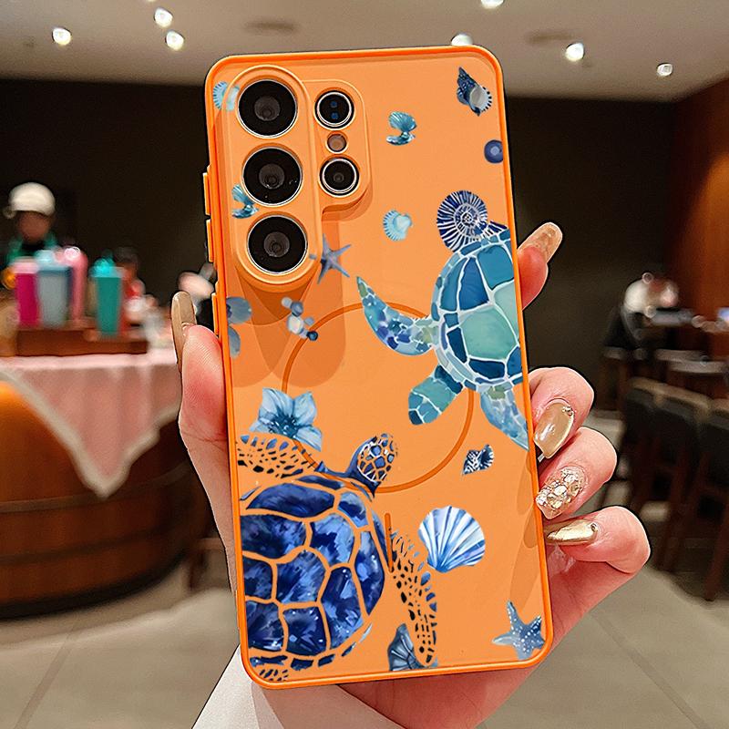 Magnetic For Magsafe Case For Samsung Galaxy S26 Ultra S25 Edge S24 Plus S23 FE S22 A17 A54 A55 A56 A57 5G Shark Whale Pattern Cover