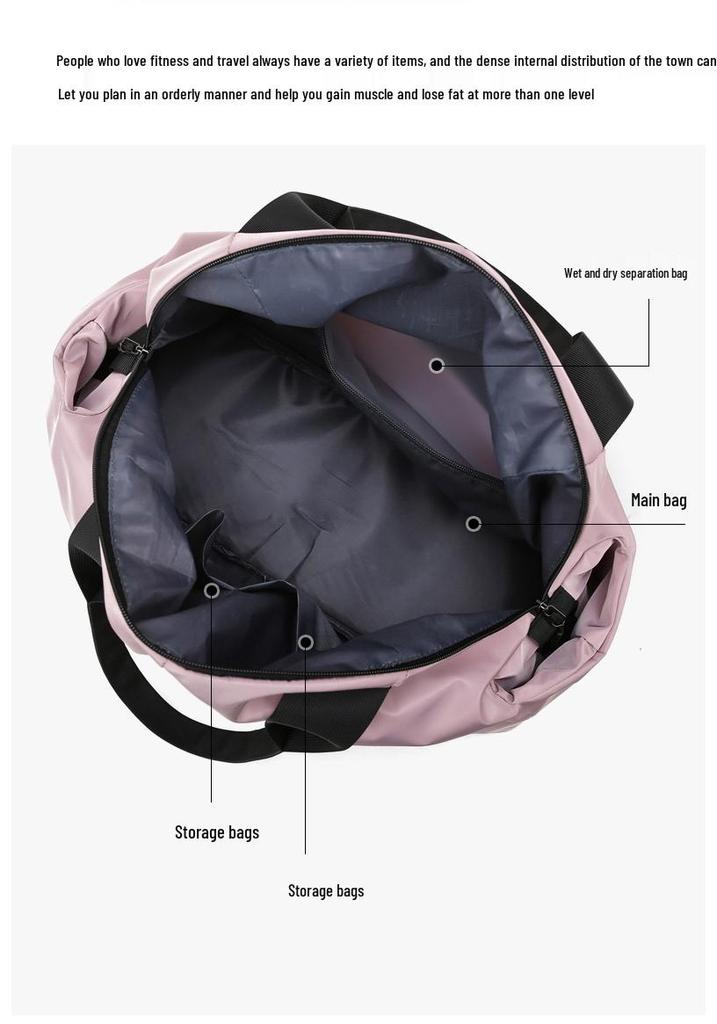 Women's Lightweight Yoga & Fitness Bag with Dry-Wet Separation - Large Capacity for Short Trips