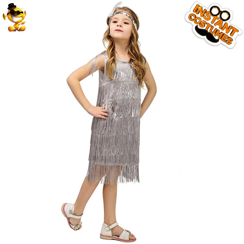 Retro Tassel Skirt Costume for Girls' Latin Dance and Party Performances