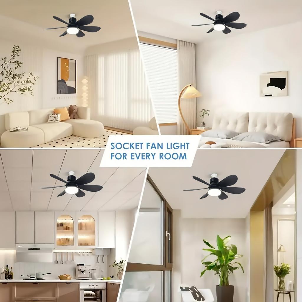Intelligent Ceiling Fan with Light, Remote Control, Adjustable LED, 6 Blades, Ceiling Fan Installation, Hard Wired, 85V-265V Voltage, Lighting
