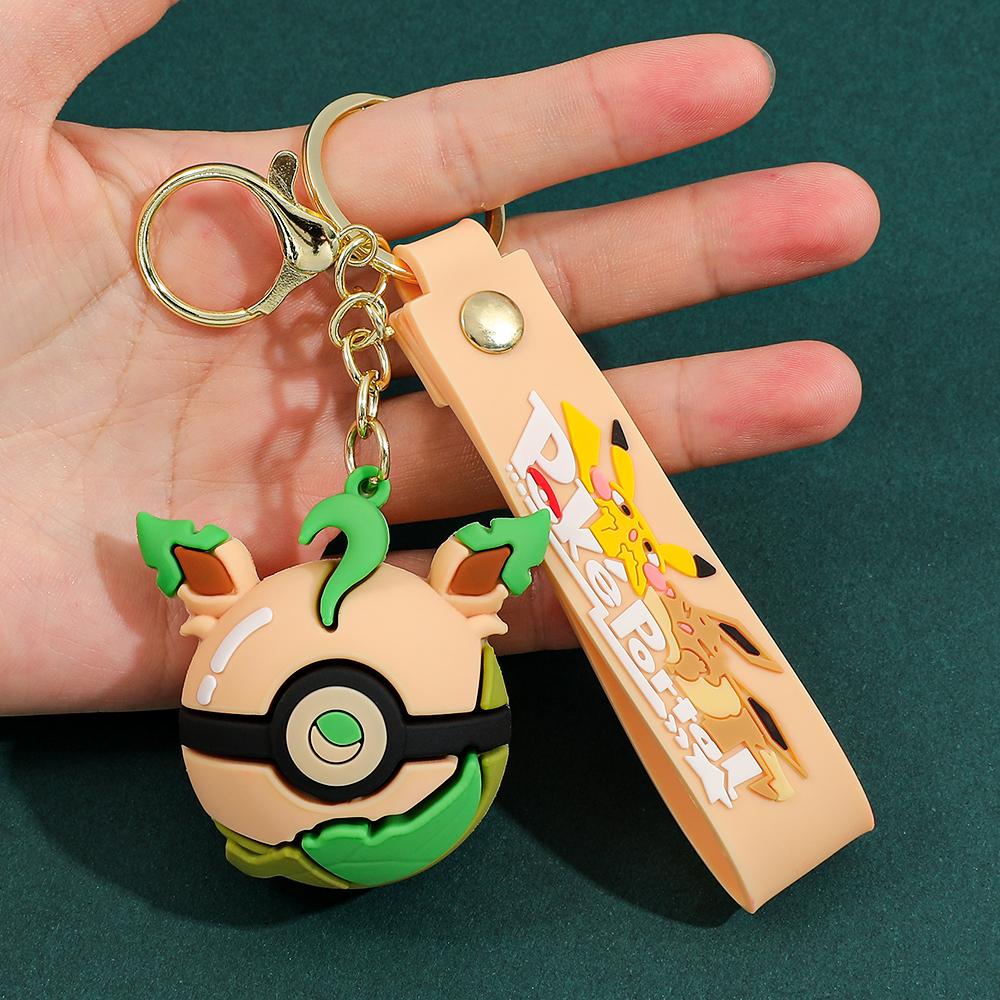 Poké Ball Keychain, Heavy Duty Metal Pokémon Ball Keychain, Anime Collectible Key Ring for Car Keys Bag Charm Gift