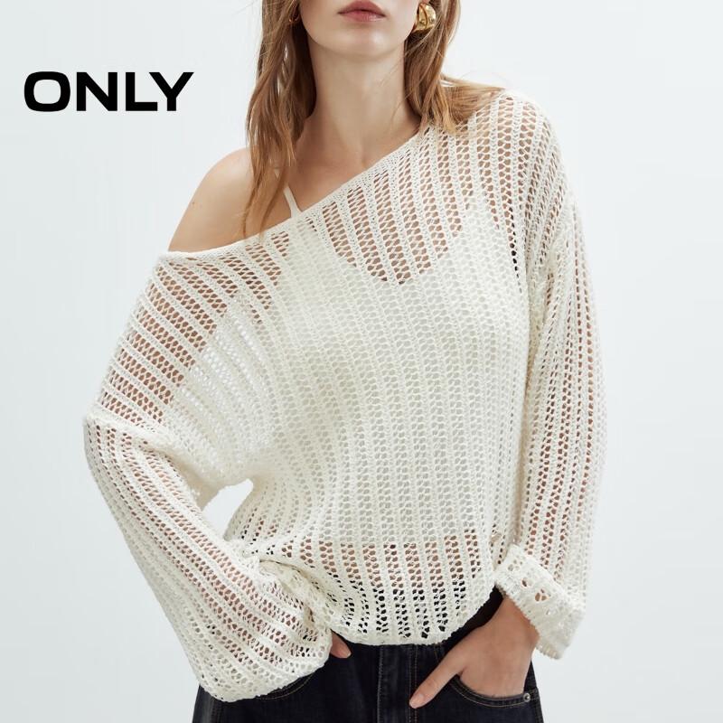 ONLY Women's Relaxed Fit Hollow-Out Knit Top