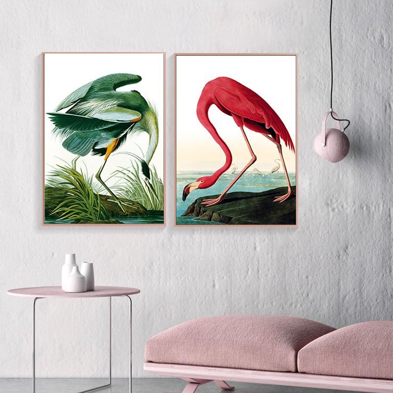 Canvas Painting Modern Nordic Style Landscape Animal Posters and Prints Flamingo Wall Pictures for Living Room Quadro Home Decor