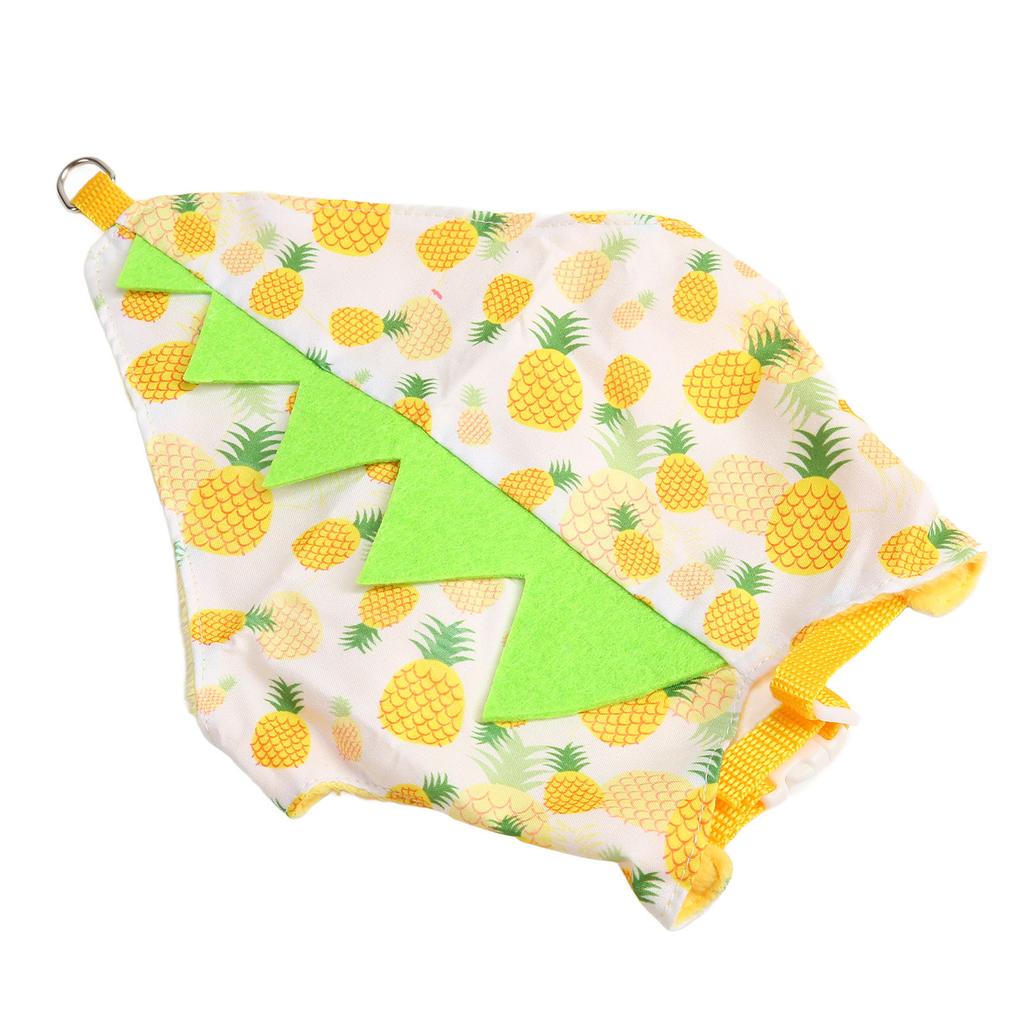 Rabbit Clothes Leash and Harness Set Soft Polyester Warm Yellow Pineapple Pattern Adjustable Rabbit Costume Harness S