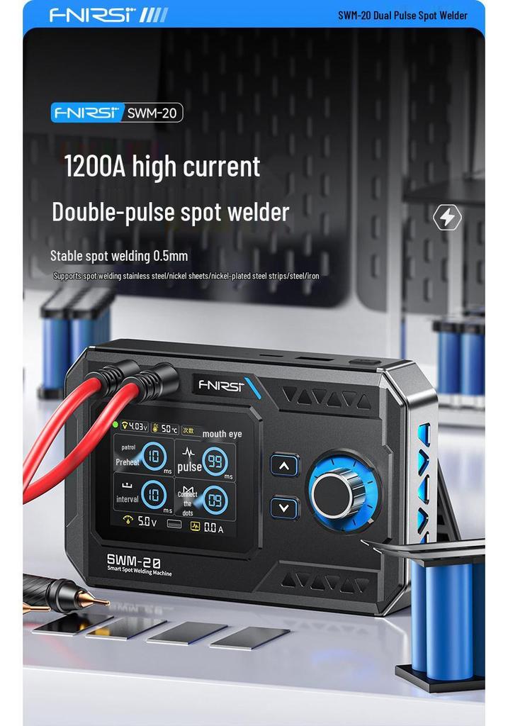 FNIRSI SWM-20 Battery Spot Welder: Handheld Lithium Battery Spot Welding Pen for DIY Assembly.