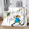 Coperta in Flanella di Pippi Calzelunghe Morbida Calda per Tutte le Stagioni, Design per Campeggio, Viaggio in Auto, Escursionismo Divano, Letto, Ufficio Regalo Perfetto per Feste