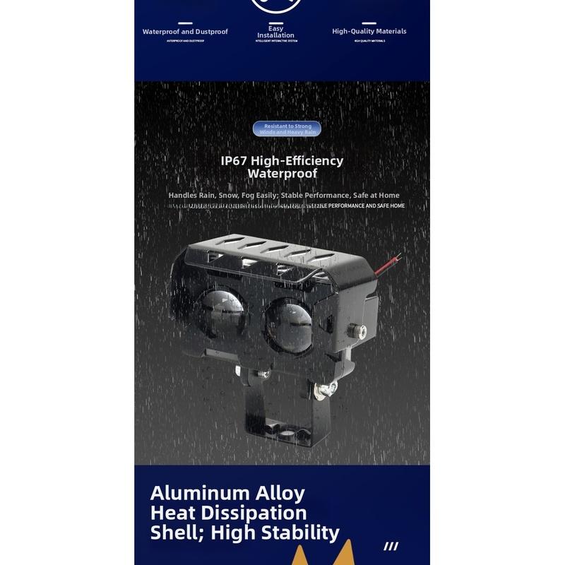 18W LED Dual Color Headlight for Car Motorcycle Offroad Vehicle with IP67 Waterproof and Heat Dissipation Shell