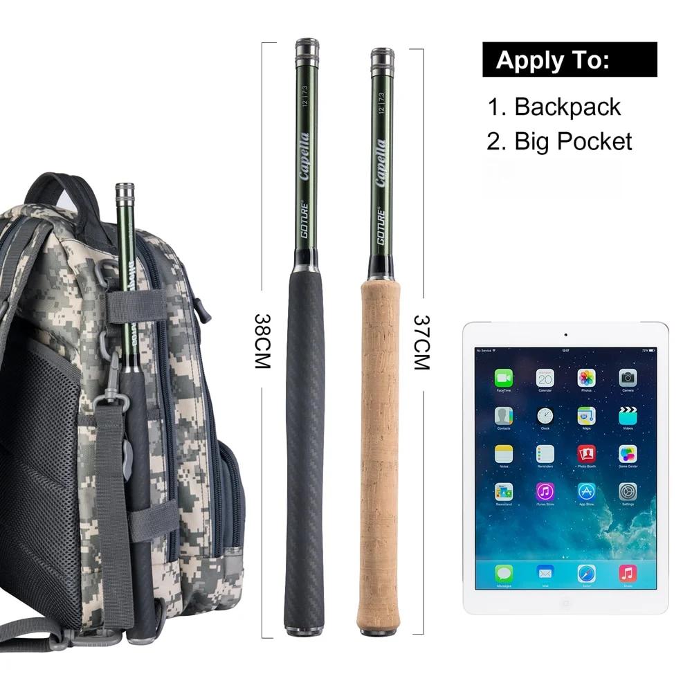 Goture 12FT Klassische Tenkara Fliegen Angelrute Combo Super Licht Tragbare IM8 Carbon Faser Forellenrute Mit Fliegen Linie Köder set