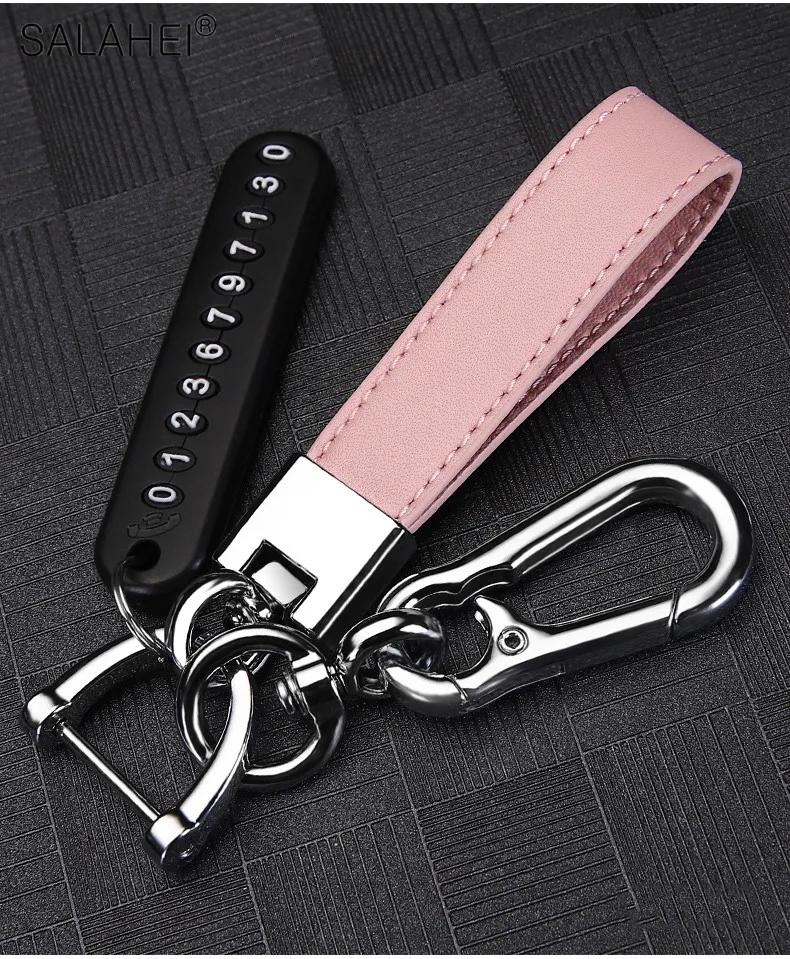 Leather Car Remote Key Fob Case Cover For Tesla Model X Model S Model 3 Car-Styling Protection Holder Shell Keychain Accessories