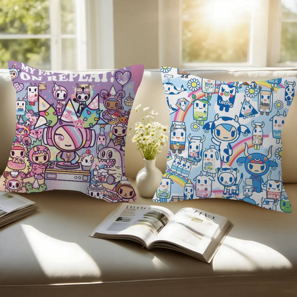 Japan Tokidoki cartoon   Office Cushion Pillowcase Car Cushion Cover45X45CM Lumbar Pillowcase Sofa Pillowcover