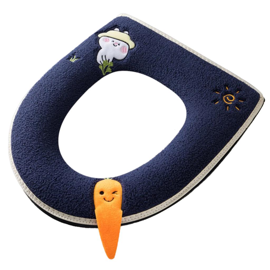 Toilet Cover Mat with Handle Zipper Closure Bathroom Toilet Pad Cushion Stay Warm In Winter Stylish and Practical
