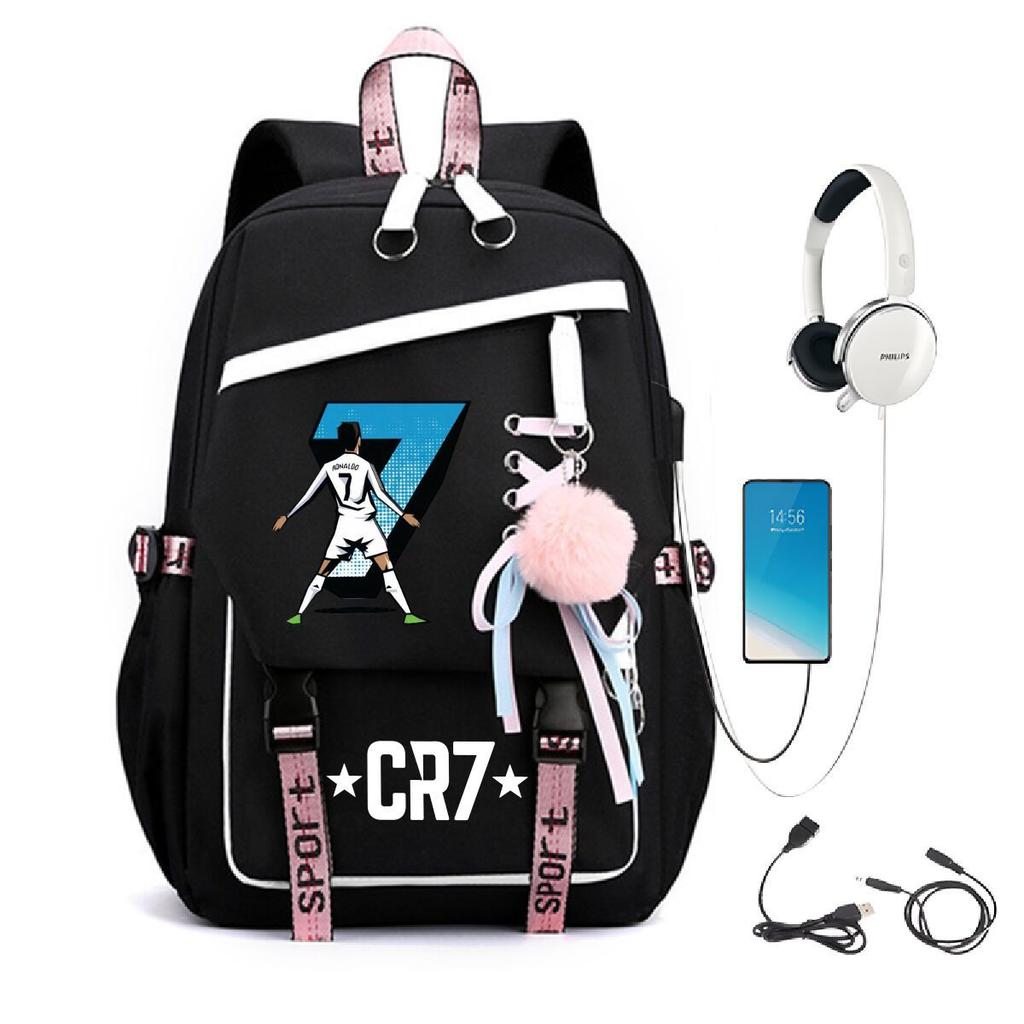 Large Capacity Schoolbag with Shoulder Strap; Student Three-piece Pencil Case Set