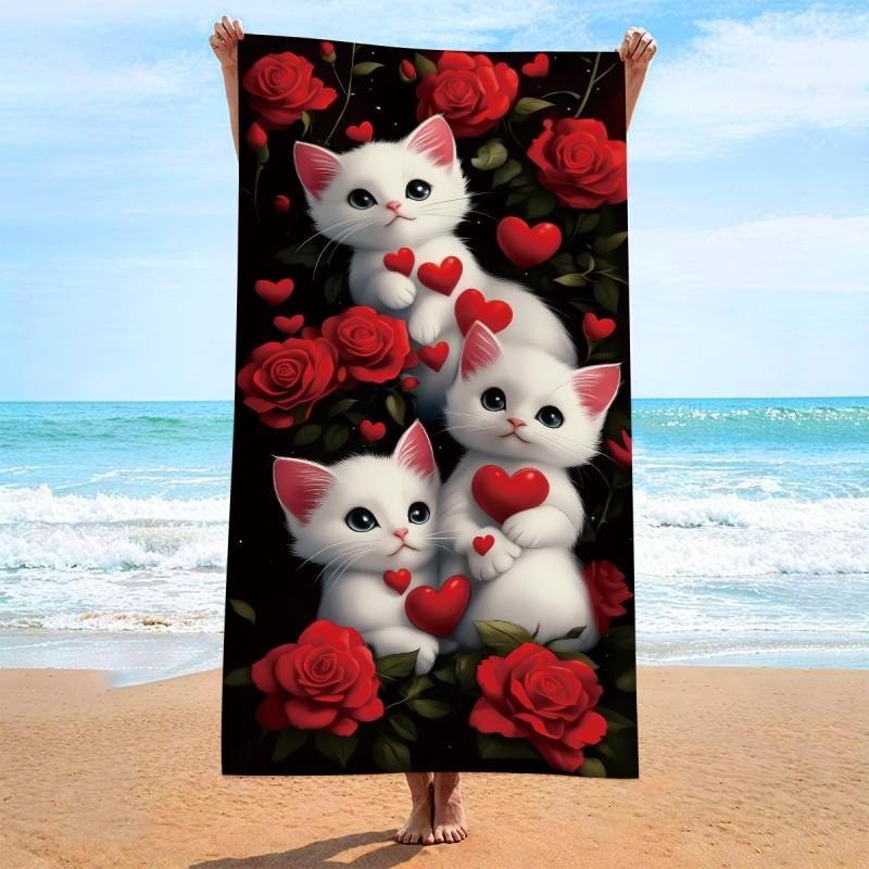 Ultra Soft Microfiber Beach Towel With Quick Dry Antibacterial Ion Print Design Pool Travel Outdoor Use