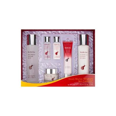 A Set of Snail Mucin Face Care Products: Tonic 150ml, Emulsion 150ml, Cream 50g, Eye Cream 45g, Miniatures