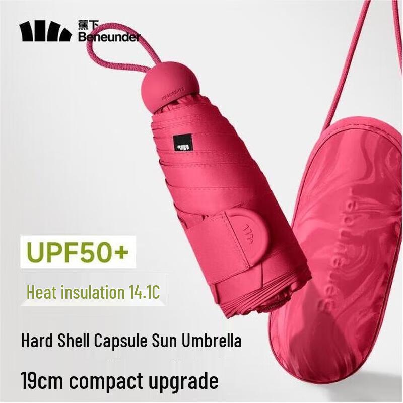 Beneunder Five-Fold Black Coated Capsule UV Protection Sun & Rain Umbrella