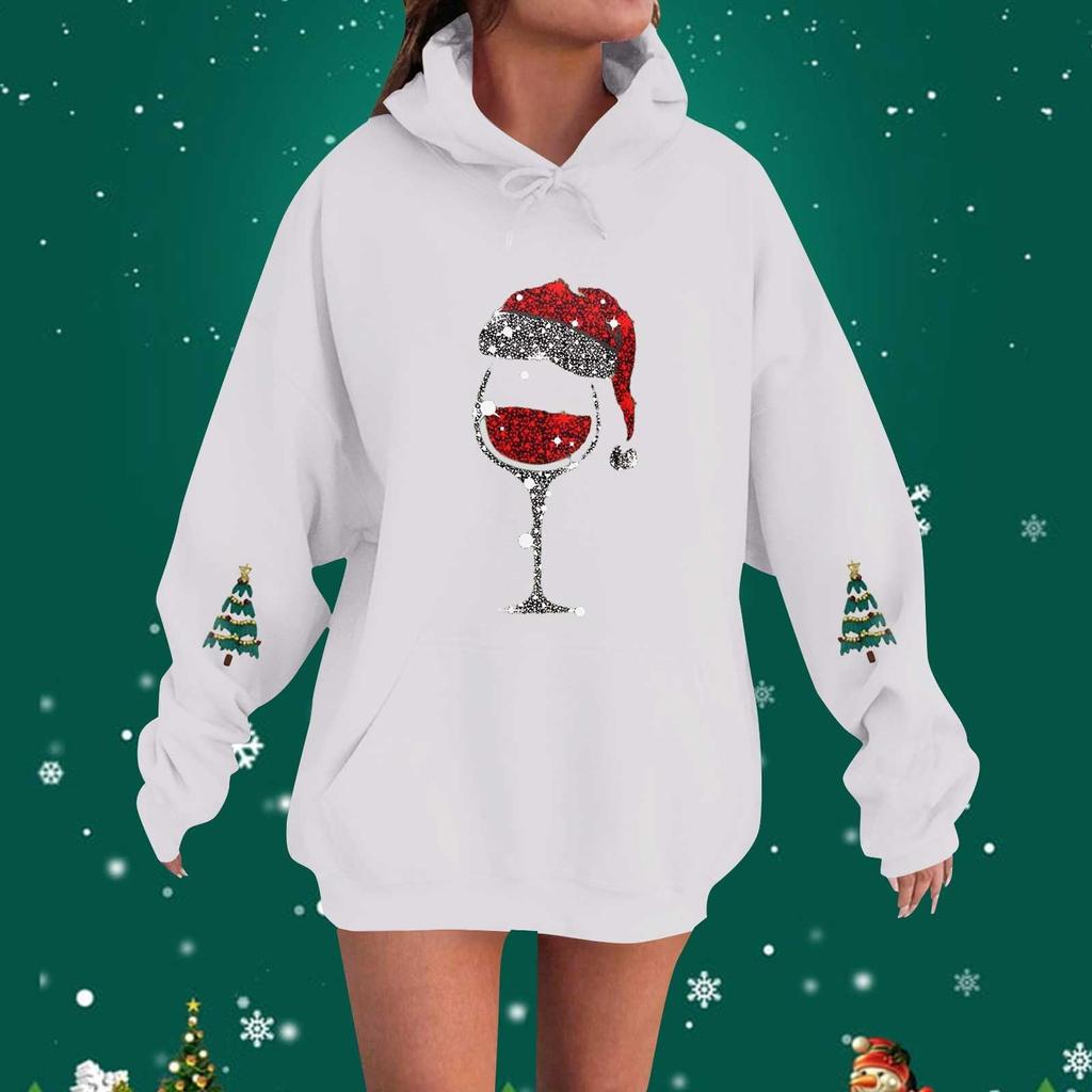 Women's Fashionable Casual Hooded Long Sleeved Printed Sweatshirt