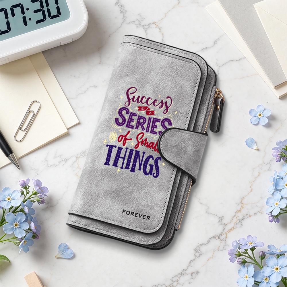 Inspirational Lettering Fashion Long Wallet Multi Card Slot Portable Purse