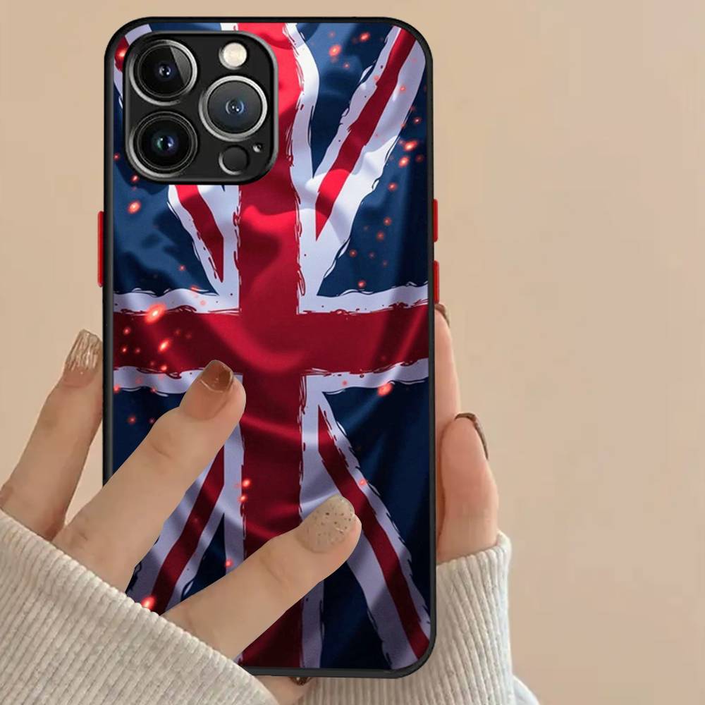 USA & UK Flaggen Hülle Für iPhone X XR XS 11 12 13 14 15 16 pro MAX mini Handyhülle Matt stoßfest