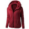 Abrigo de invierno para mujer, sudadera con capucha y cremallera de felpa