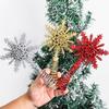 1Pc Gold Stamping Christmas Metal Exquisite Tree Top Star Party Decoration Snowflake Glitter Christmas Decoration