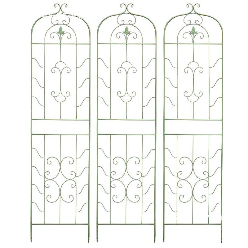 American Retro Wrought Iron Rose & Clematis Trellis for Balcony or Garden