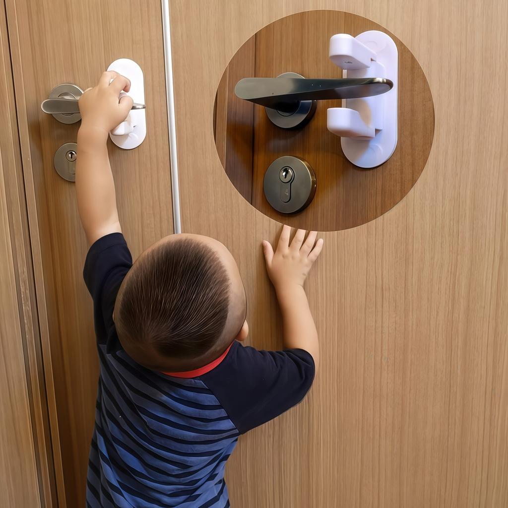 No punching Universal Door Lever Lock Child Baby Safety Lock Rotation Professional Door Adhesive Security Latch Multi-functional