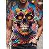 Fashion Men's Crew Neck Short Sleeve 3D Casual Color Printing Casual Short Sleeve Crew Neck T-Shirt