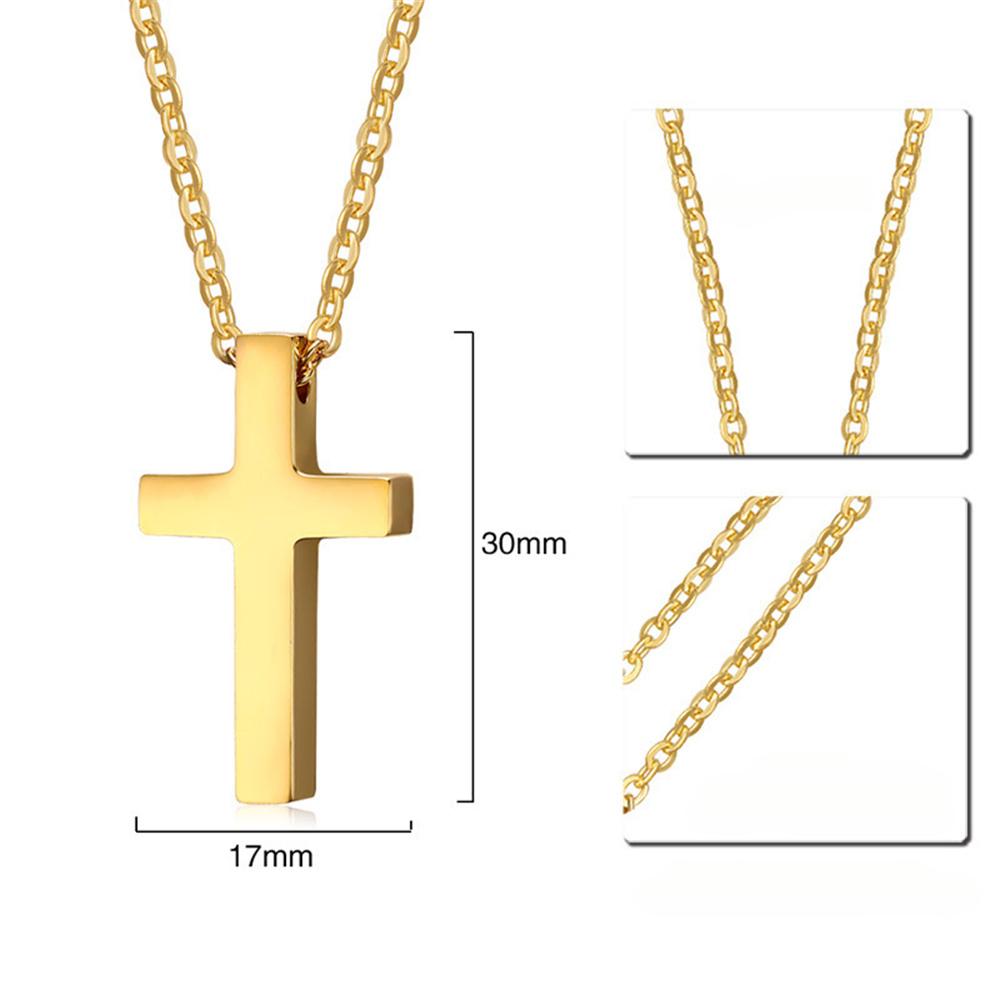 Religious Fashion Female Cross Necklace For Women Gold Silver Color Stainless Steel Small Cross Pendant Jewelry Gift