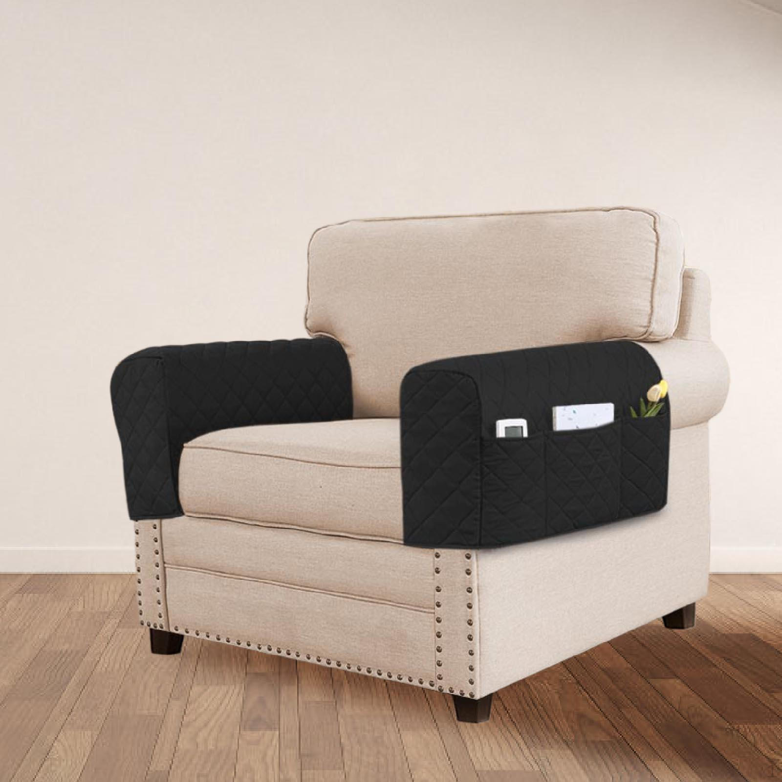 Чехлы на подлокотники дивана из 2 частей с карманом Защита для кресла Чехлы для дивана Black 2329₽