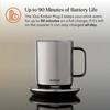 Ember Temperature Control Smart Mugs, 2 10oz Silver, 1.5 Hour Battery Life, App-Controlled Heated Coffee Mugs - Improved Design