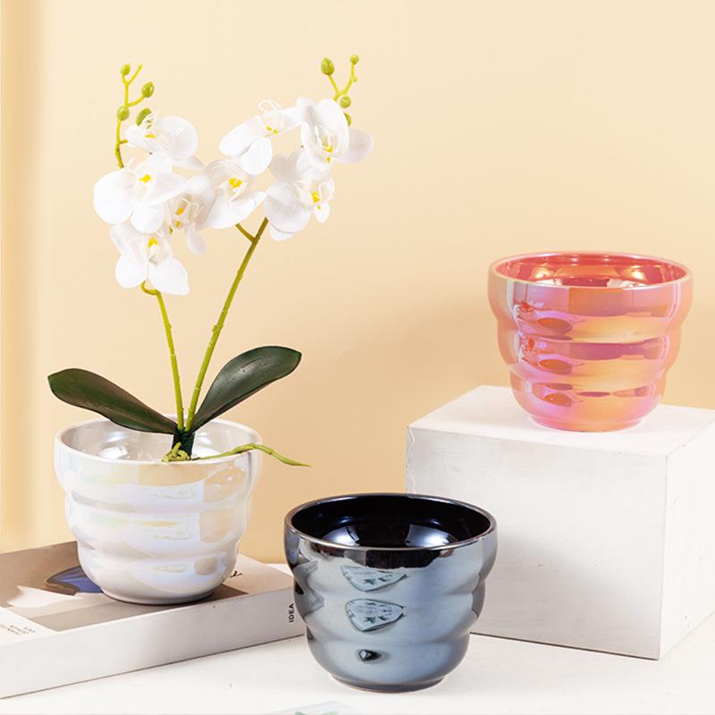 Colorful Ceramic Flower Pot Planter Succulent Pot Indoor Decorations Ornaments Garden Supplies Bonsai Plant Pot